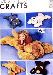 9616 4 CAT, DOG, BEAR, RABBIT PILLOW SHAM PATTERN